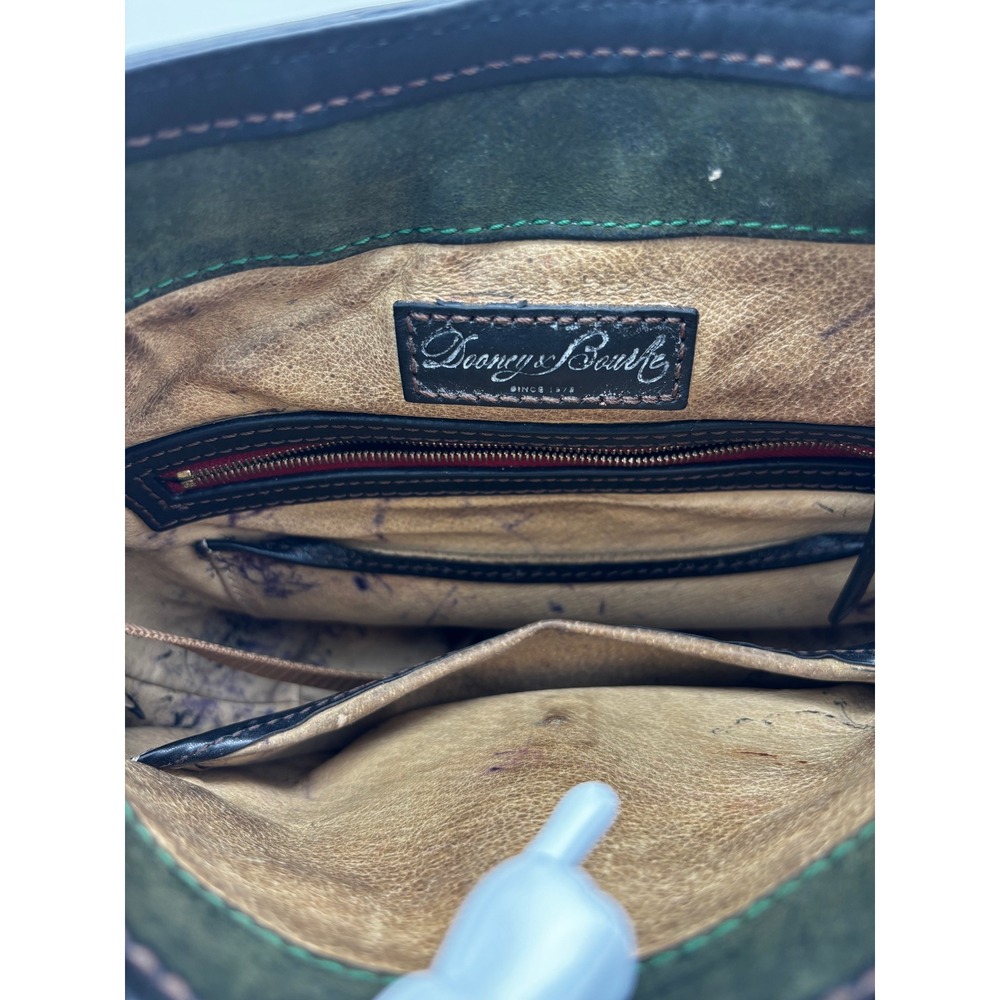 Dooney & Bourke Florentine Vacchetta Leather Crossbody Bucket Bag Black Gold - Picture 8 of 9